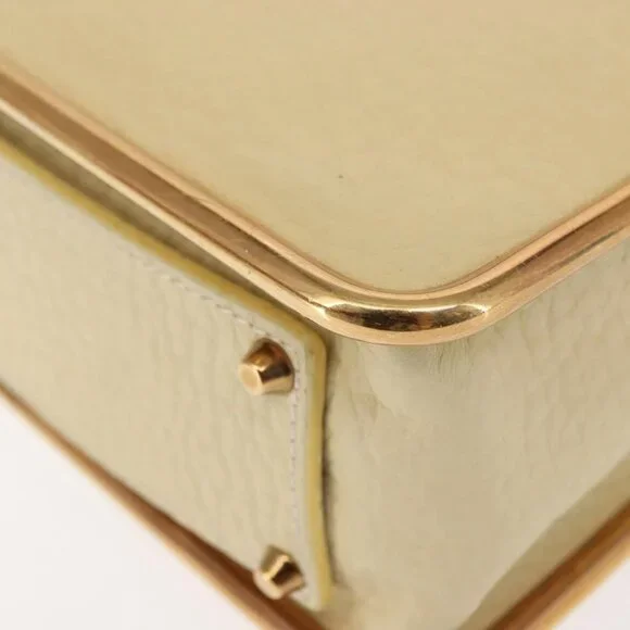 Authentic Chloe Sally Shoulder Bag Leather Beige Gold